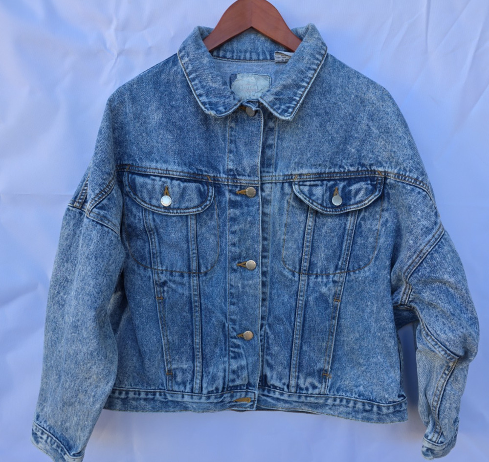 Vintage 80s Brittania Stonewash Denim Jacket Blue Oversized Trucker M Taiwan